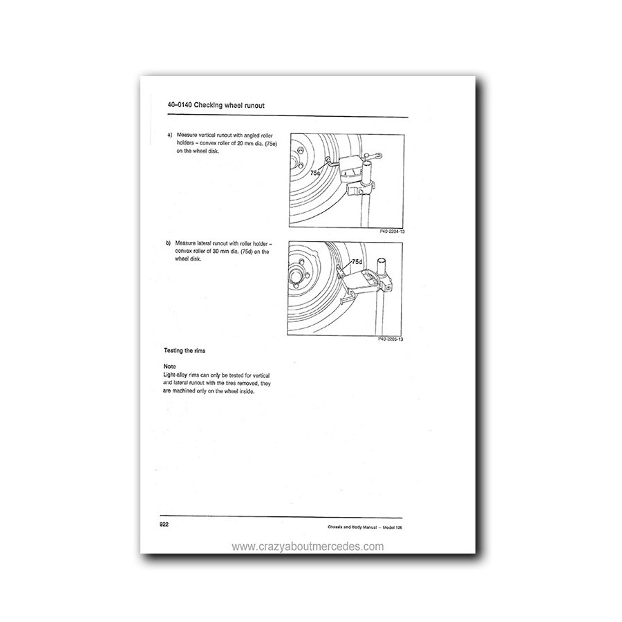 Mercedes Benz Service Manual Chassis & Body Series 126