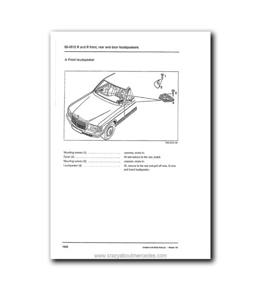 Mercedes Benz W126 Repair & Service Manual PDF