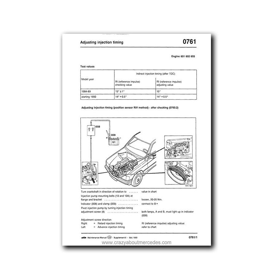 Mercedes Benz Maintenance Manual Model Year 1981-1993