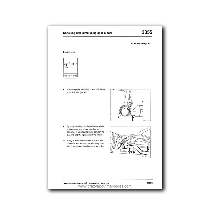 Mercedes Benz Maintenance Manual Model Year 1981-1993