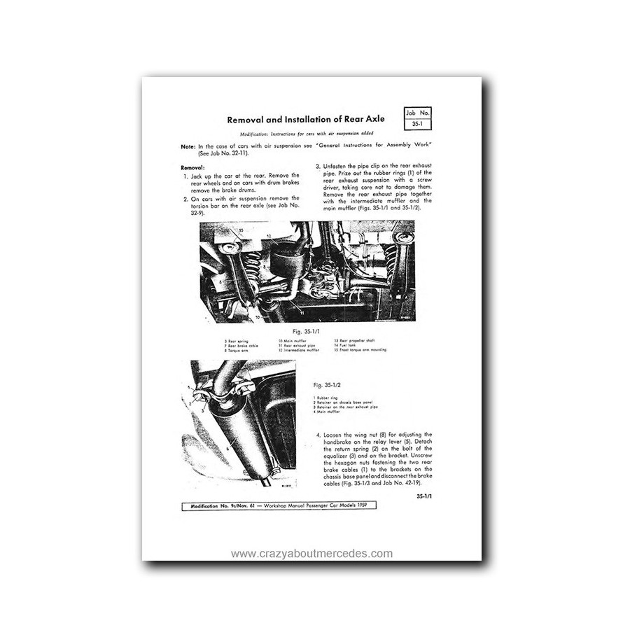 Mercedes Benz Service Manual Maintenance, Tuning, Unit Replacement Passenger Cars Starting August 1959 | Volume 2