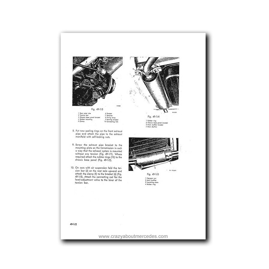 Mercedes Benz Service Manual Maintenance, Tuning, Unit Replacement Passenger Cars Starting August 1959 | Volume 2