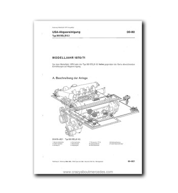 Mercedes-Benz Werkstatt-Handbuch Baureihe 108-113 Band 1 | USA emission control system