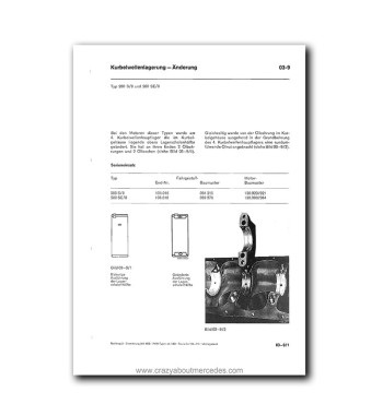 Mercedes-Benz Werkstatt-Handbuch Baureihe 108-113 Band 1 | Crankshaft bearing modification