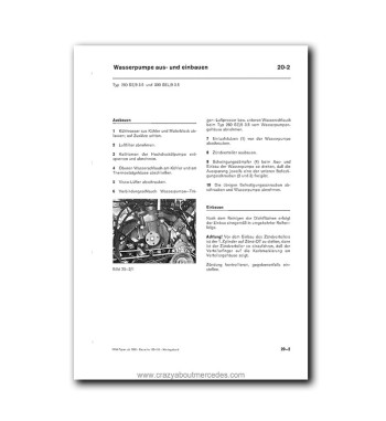 Mercedes-Benz Werkstatt-Handbuch Baureihe 108-113 Band 1 | Removal and installation of water pump