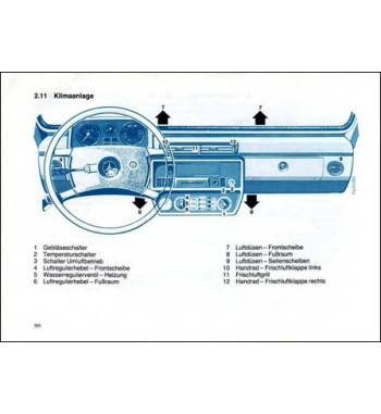 Mercedes-Benz 240 GD / 300 GD W460 | Air conditioning controls and air distribution