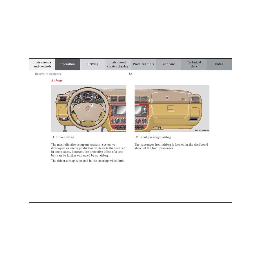 Mercedes Benz ML 320 | Operator's Manual M-Class | W163