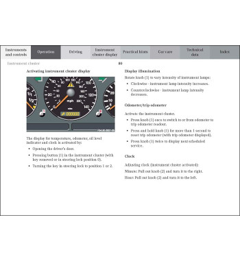 Mercedes-Benz M-Class W163 | Instrument cluster and warning lamps