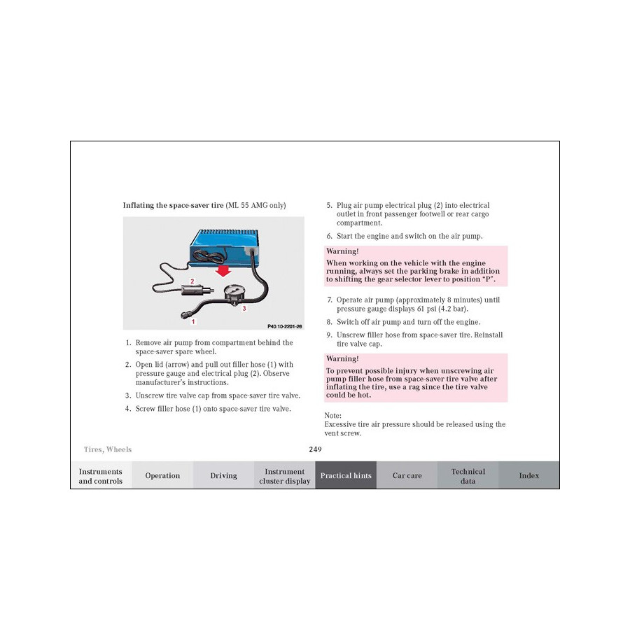 Mercedes Benz Operator's Manual M-Class W163