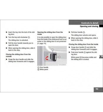 Mercedes Benz Sprinter Operating Instructions W901-905 | Opening and closing