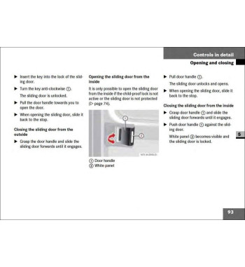 Mercedes-Benz Sprinter W901-W905 | Sliding door opening and closing