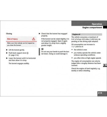 Mercedes Benz Sprinter Operating Instructions W901-905 | Engine compartment