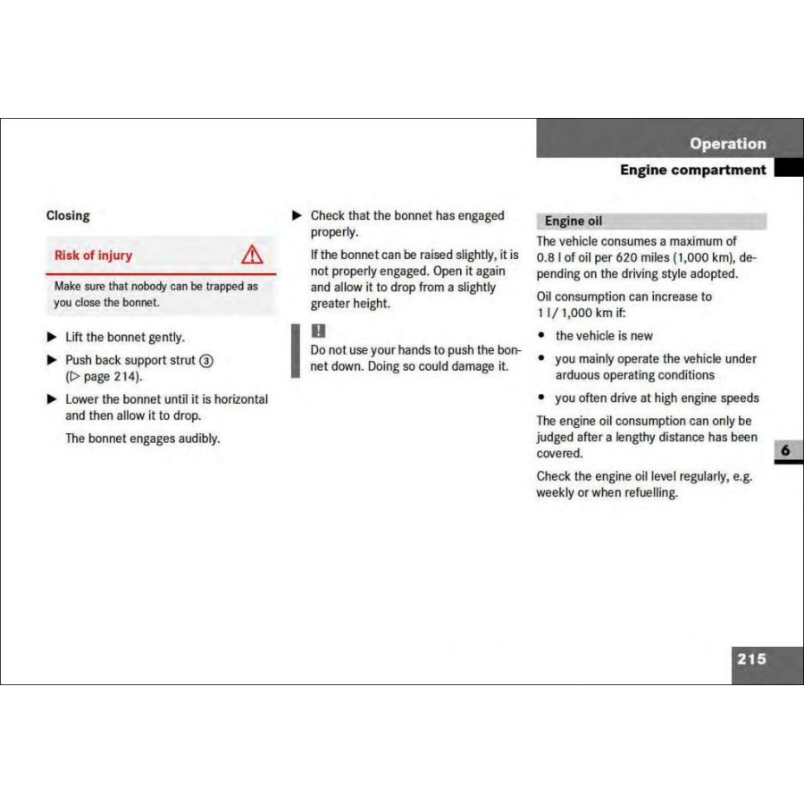 Mercedes Benz Sprinter Operating Instructions W901-905 | Engine compartment