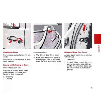 Mercedes-Benz W124 | Door opening and rear childproof lock