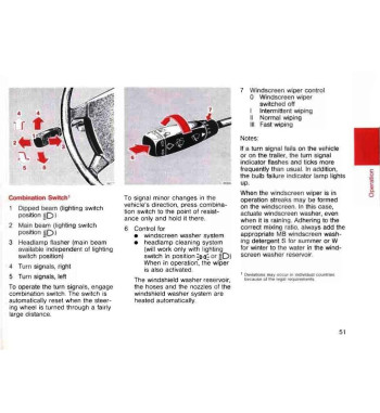 Mercedes-Benz W124 | Combination switch and windshield wiper control