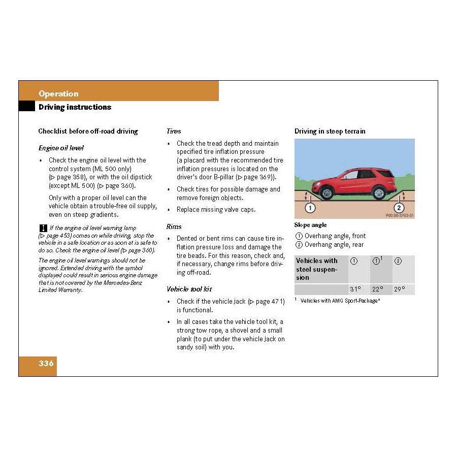 Mercedes Benz Operator's Manual M-Class W164