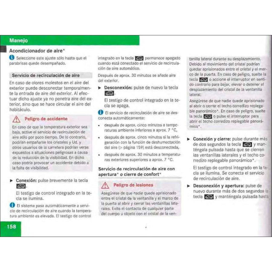 Mercedes Benz Manual Instrucciones de Servicio Clase A W169