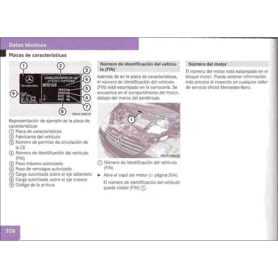 Mercedes Benz Manual Instrucciones de Servicio Clase A W169