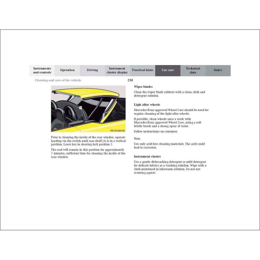 Mercedes Benz SLK Operator's Manual W170