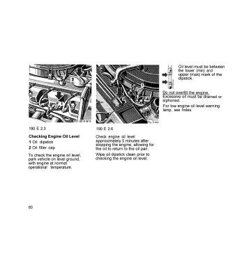 Mercedes-Benz 190 W201 | Checking the engine oil level
