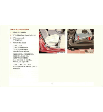Mercedes-Benz Clase C W202 | Placas de características y número de identificación
