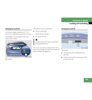 Mercedes-Benz C-Class Sport Coupe W203 | Opening and closing the trunk lid