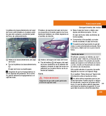 Mercedes-Benz C-Class W203 | Engine compartment and oil level check