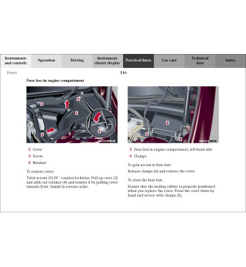 Mercedes-Benz C-Class W203 | Fuse box in engine compartment