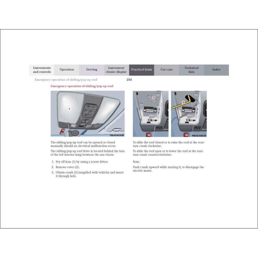 Mercedes Benz CLK-Class Cabriolet Operator's Manual W208