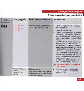 Mercedes-Benz E-Class W211 | Display messages and brake fluid warning