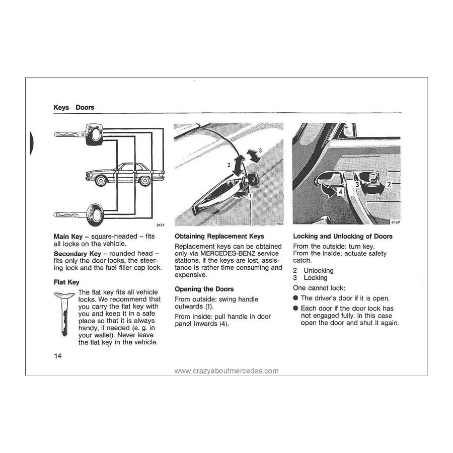 Mercedes Benz SL-SLC Owner's Manual R107