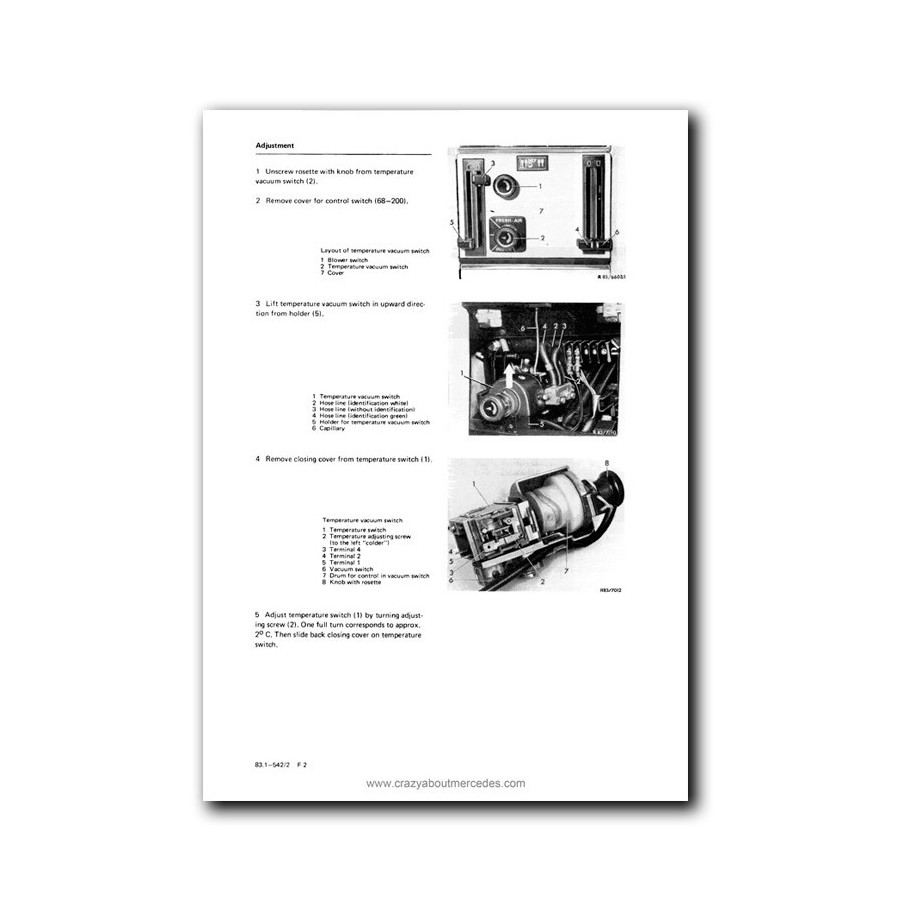 Mercedes Benz Service Manual  Heating, Air Conditioning, Automatic Climate Control Model 107
