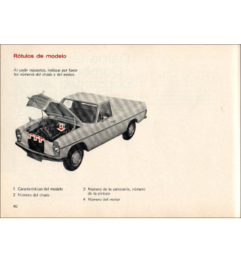 Mercedes-Benz Pick-up 220 D W115 | Model identification plates