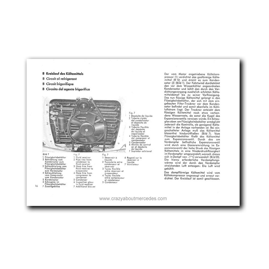 Acondicionador de Aire Mercedes Benz 280 S, 280 SE Limousine, 300 SEL, 300 SEL 6.3