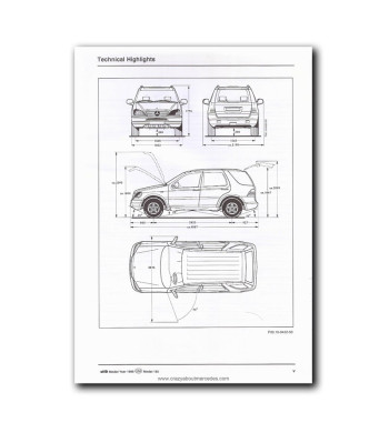 Mercedes-Benz Model 163 1999 USA | Dimensiones y vistas técnicas del ML W163
