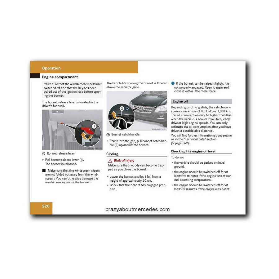 Mercedes Benz ML 350 | M-Class Owner's Manual | W164