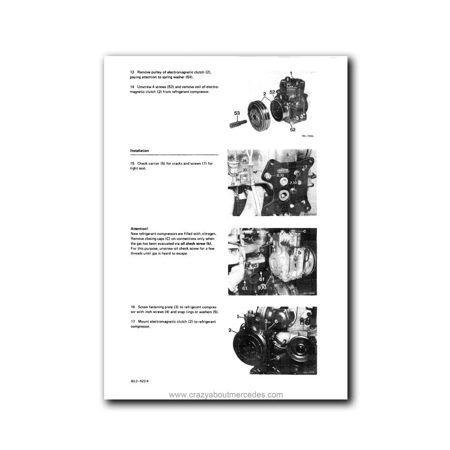 Mercedes Benz Service Manual Air Conditioning System Series 114-115