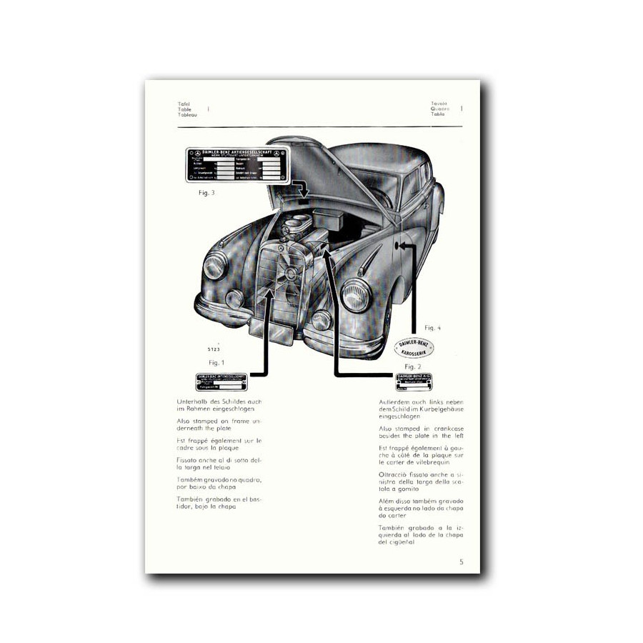 Mercedes Benz Type 300 Manual | Catalog "A" (1952) | W186 | Adenauer