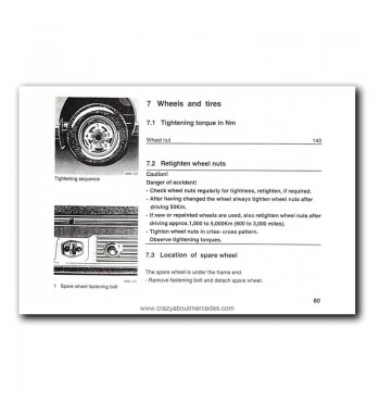 Mercedes Benz Owner's Manual MB 100 Series