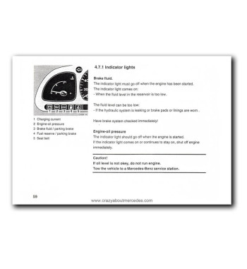 Mercedes-Benz MB 100 Series W631 | Instrument panel indicator lights