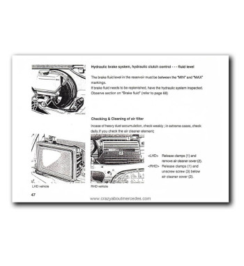 Mercedes-Benz MB 100 Series W631 | Brake fluid and air filter checks