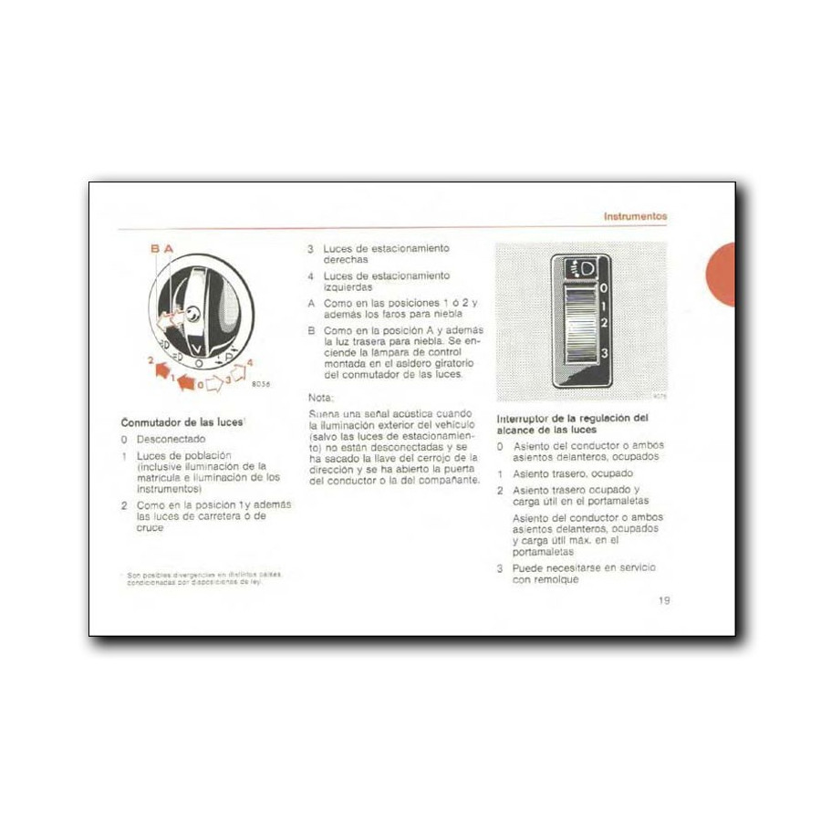 Mercedes Benz 500 SL Manual Instrucciones de Servicio R107