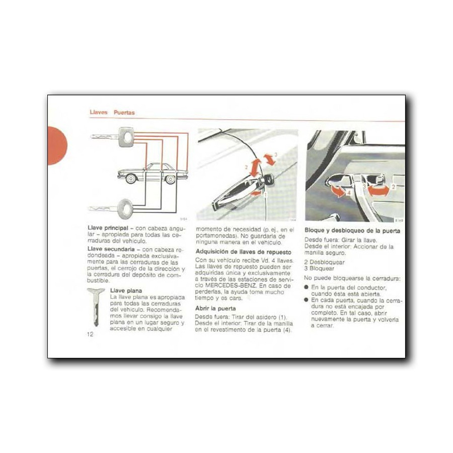 Mercedes Benz 500 SL Manual Instrucciones de Servicio R107