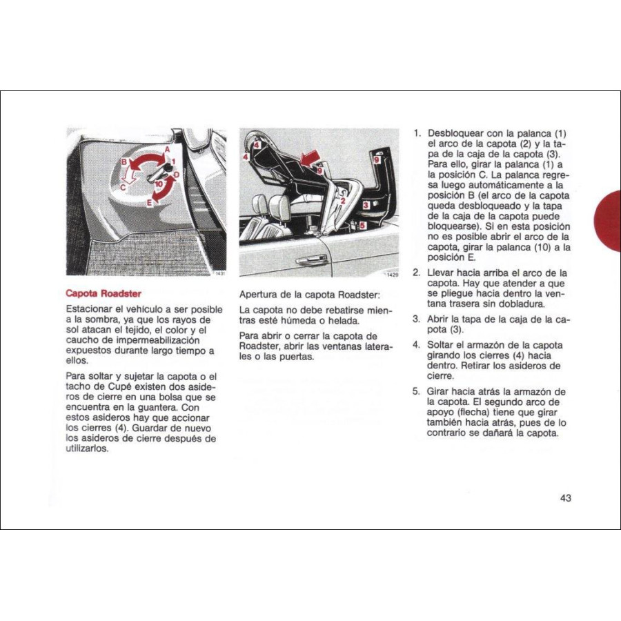 Mercedes Benz 500 SL Manual | Instrucciones de Servicio | W107