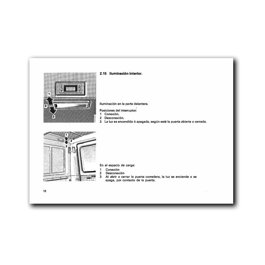 Mercedes Benz MB 100 | Manual Instrucciones de Servicio | W631 | Iluminación interior