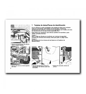 Mercedes Benz MB 140 | Instrucciones de Servicio Manual | W631 | Tarjetas de datos | Placas de identificación