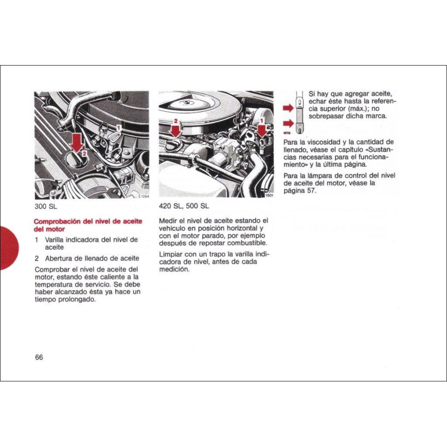 Mercedes Benz 500 SL Manual | Instrucciones de Servicio | W107