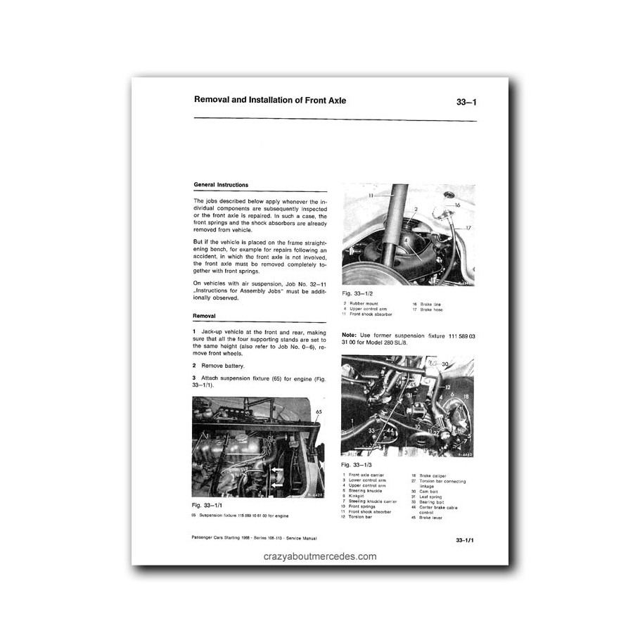 Mercedes Benz Service Manual Passenger Cars Starting 1968 Series 108, 109, 111, 113. Maintenance, Tuning, Unit Replacement