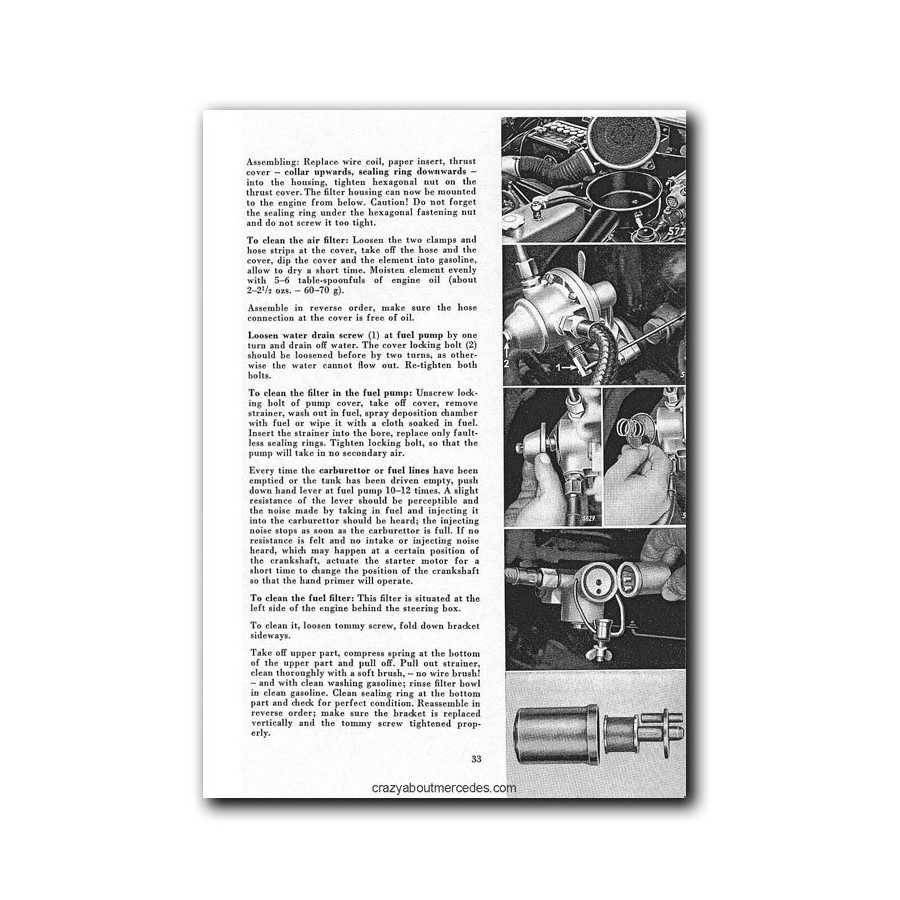 Manual Mercedes Benz 190 SL | Instruction Manual Edition A | W121.