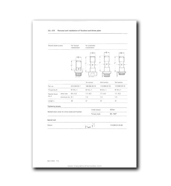 Mercedes-Benz Engine M110 | Removal and installation of flywheel and driven plate
